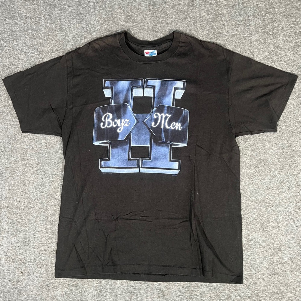 Vintage 1994 Boyz II Men T-Shirt Hanes XL Black R&B Concert Tour 90s Rap Tee